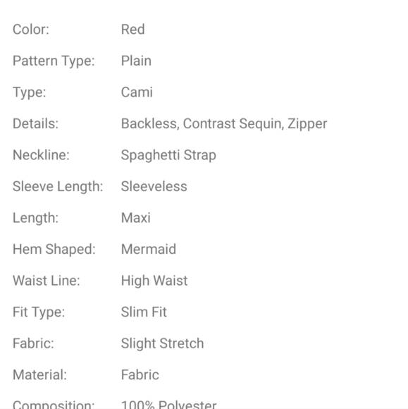 Red Cami Backless Contrast Sequined Mermaid Maxi Gown for Special Events - Picture 8 of 10